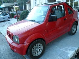 Suzuki Jimny 4X4 no AC , First car rental Corfu Ermones